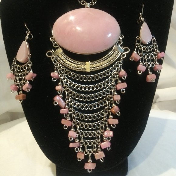 NWT BohoTribal Handmade Necklace and Earrings Set - Picture 1 of 6